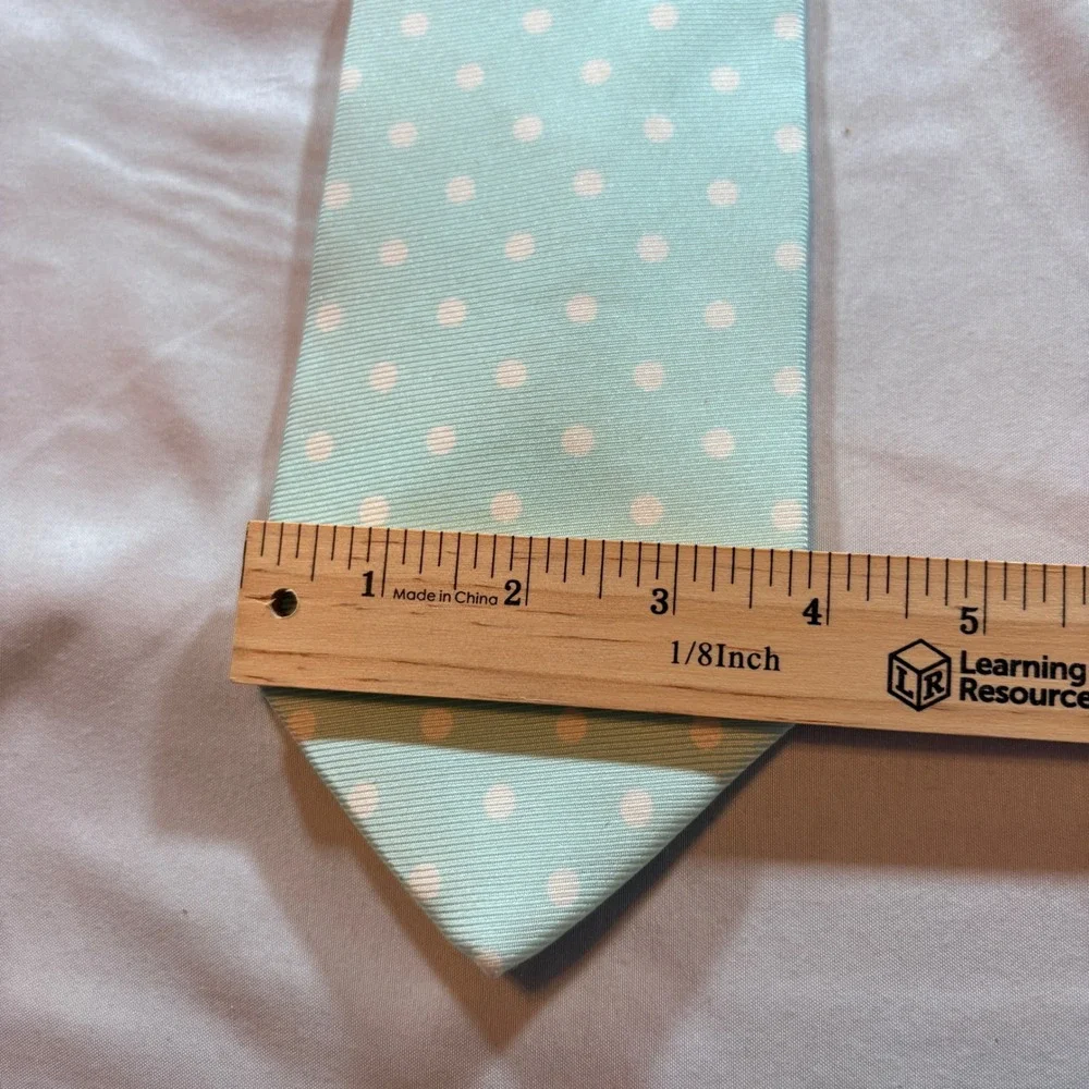 Brooks Brothers Makers Silk Necktie Mens One Size Mint Green Polka Dot Classic